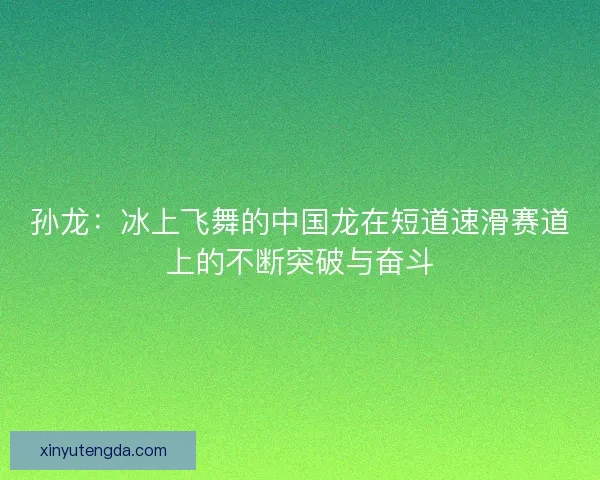 孙龙:冰上飞舞的中国龙在短道速滑赛道上的不断突破与奋斗 孙龙:冰上飞舞的中国龙在短道速滑赛道上的不断突破与奋斗